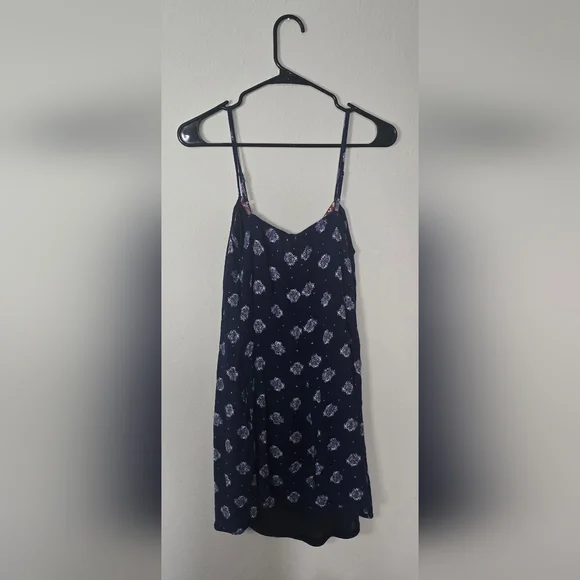 Band of Gypsies Navy Printed Camisole Embroidered Festival Dress Boho Small - Picture 2 of 5